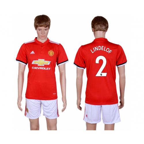 Manchester United #2 Lindelof Red Home Soccer Club Jersey
